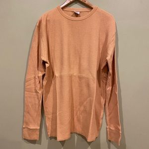 Urban Outfitters [UO] Men’s L Waffle Thermal Crew Long Sleeve Tee Shirt Orange